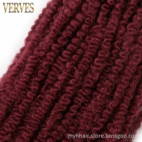 VERVES Afro Kinky Braiding Hair 24 inch Synthetic Crochet Marly Braids Hair extensions Natural black ombre Soft Hair